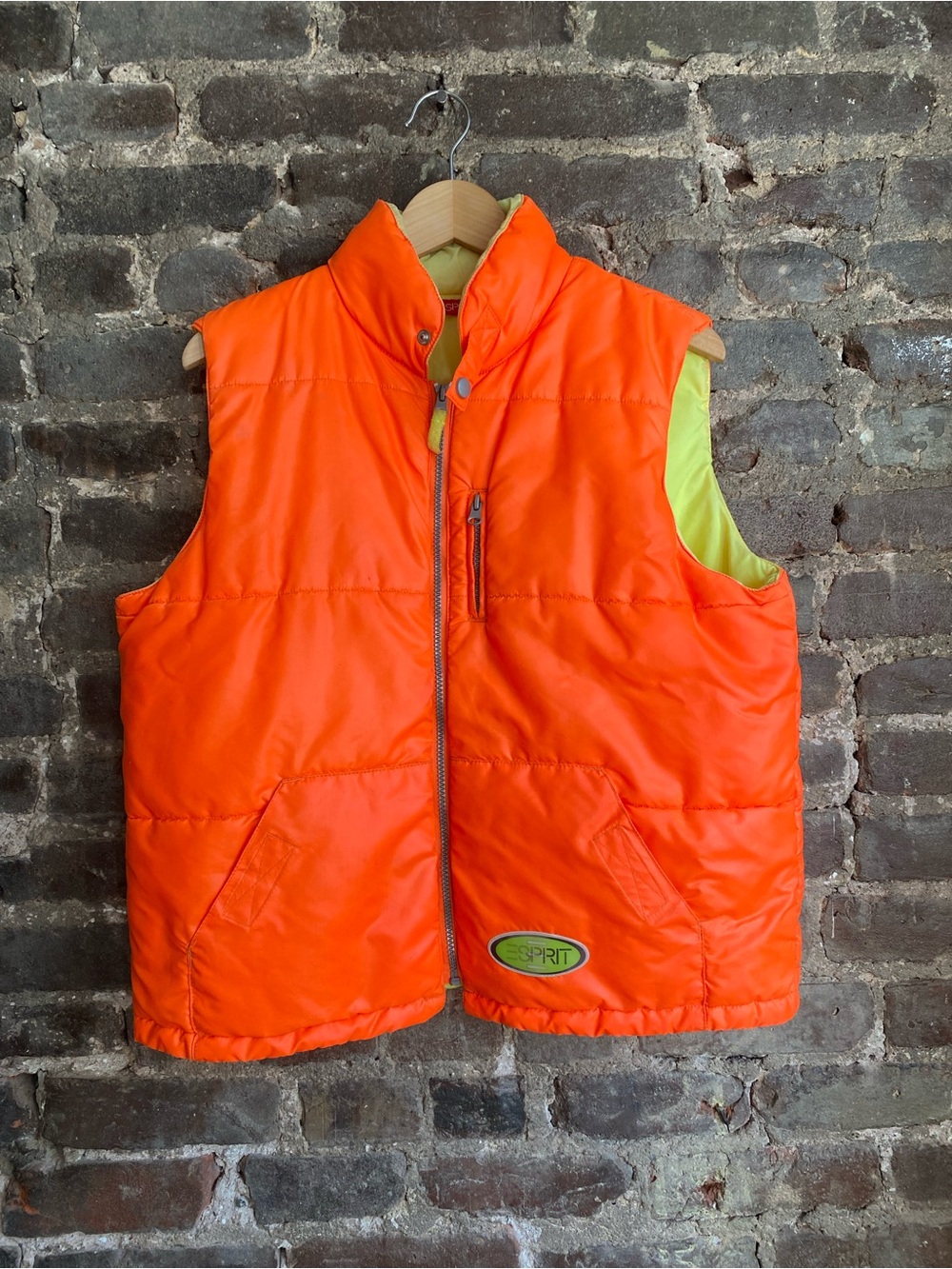Esprit Vintage Womens Orange Puffer Vest Medium 80’s